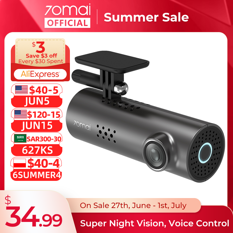 70mai Car Dvr 1s App & English Voice Control 70mai 1s 1080p Hd Night