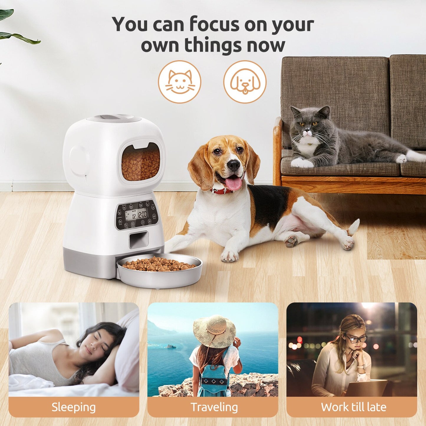 Automatic Pet Feeders For Cats And Dogs Wi-fi Enabled Smart Dog