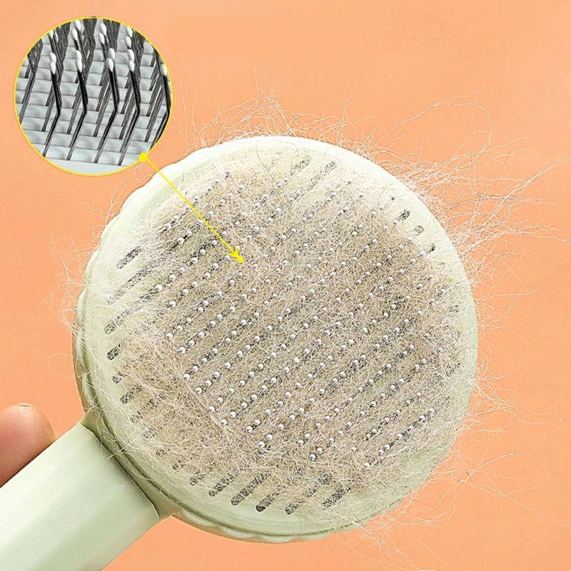 Pet Hair Removal Comb Cat Brush Self Cleaning Slicker Brush For Cats